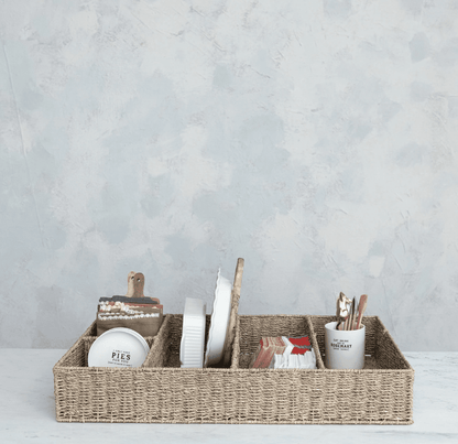 Hand - Woven Seagrass Basket - Veranda Cafe & Mercantile