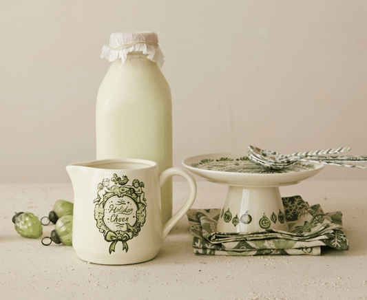 "Holiday Cheer" Stoneware Creamer, 14 oz. - Veranda Mercantile