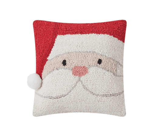 Holiday Santa W/Pom Hook Pillow - Veranda Cafe & Mercantile