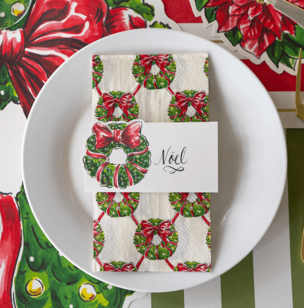 Holiday Wreath Guest Napkin - Veranda Cafe & Mercantile