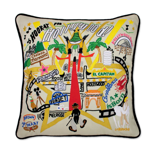 Hollywood Hand - Embroidered Pillow - Veranda Cafe & Mercantile