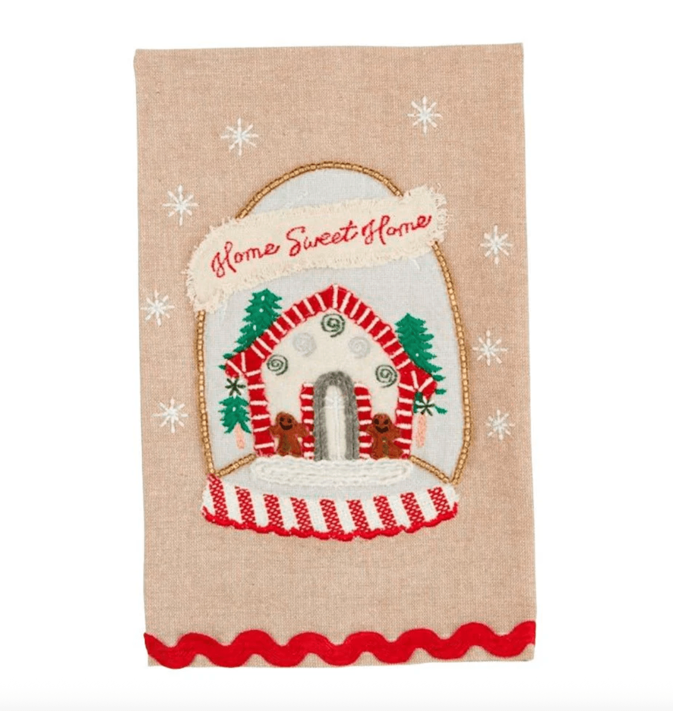 Home Gingerbread Embroidery Towel - Veranda Cafe & Mercantile