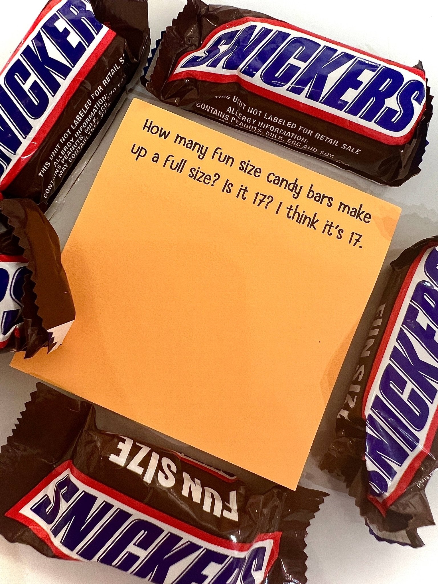 How many fun size candy bars Little Notes - Veranda Cafe & Mercantile