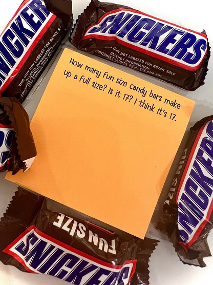 How many fun size candy bars Little Notes - Veranda Cafe & Mercantile