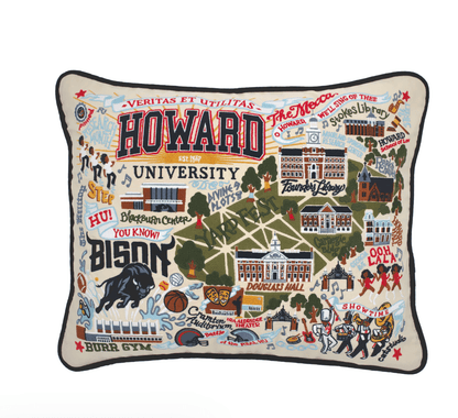 Howard University Embroidered Pillow - Veranda Cafe & Mercantile