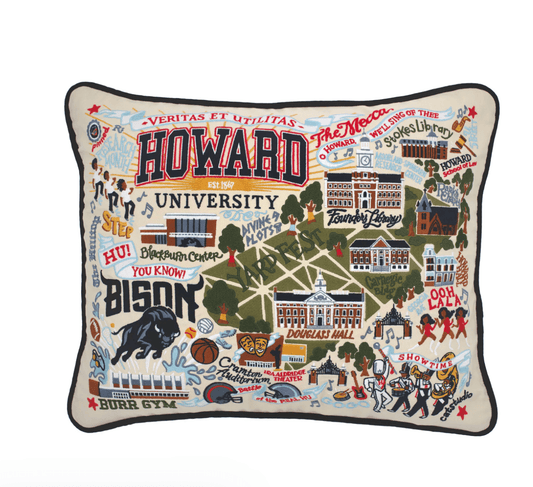 Howard University Embroidered Pillow - Veranda Cafe & Mercantile