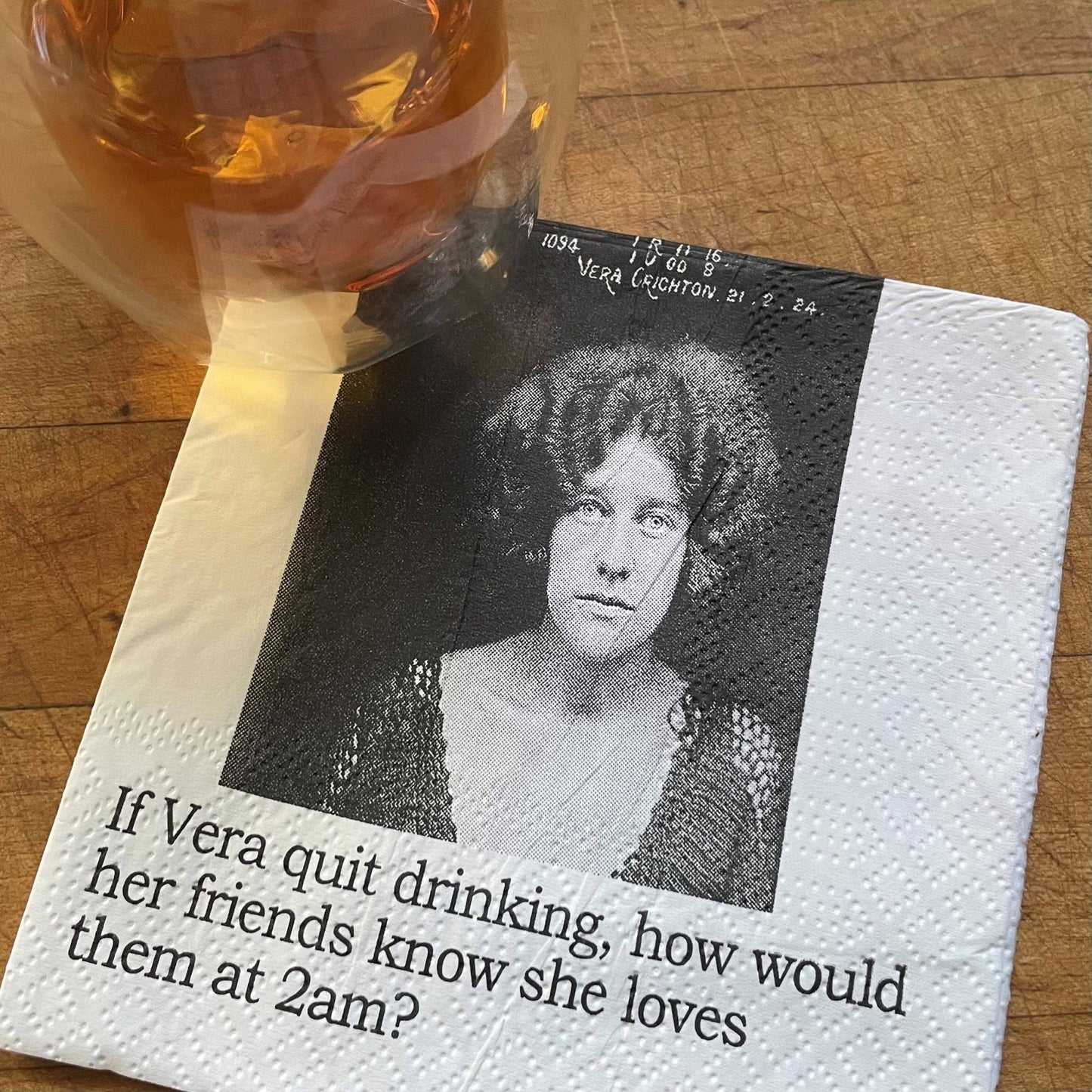 If Vera quit drinking Cocktail Napkins - Veranda Cafe & Mercantile