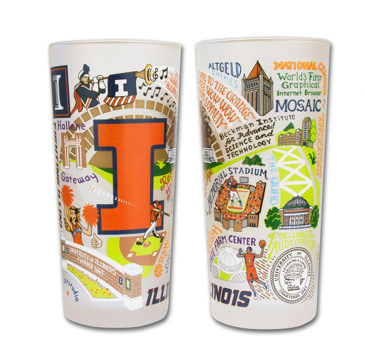 Illinois, University of Drinking Glass Set - Veranda Cafe & Mercantile