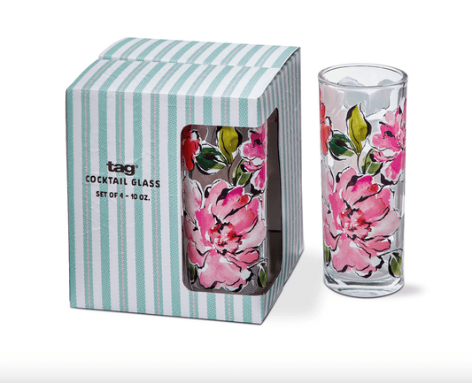 In Bloom Drinks Glass Set Of 4 - Veranda Cafe & Mercantile