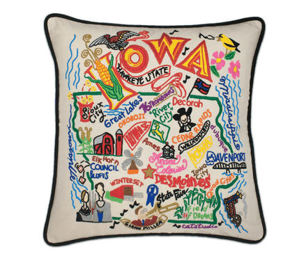 Iowa Hand - Embroidered Pillow - Veranda Cafe & Mercantile