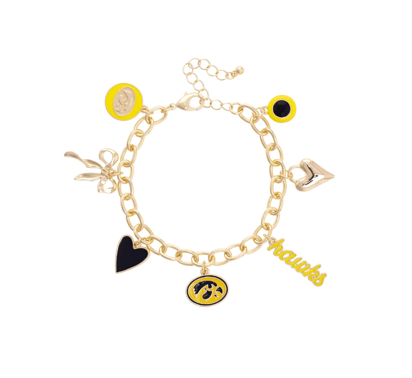 Iowa Hawkeyes Enamel Icons Charm Bracelet - Veranda Cafe & Mercantile