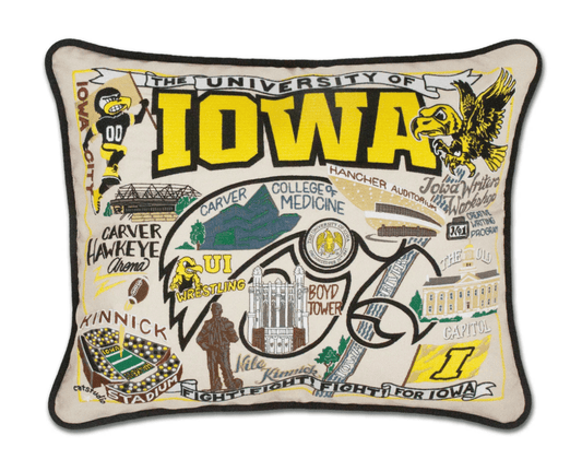 Iowa, University of Embroidered Pillow - Veranda Cafe & Mercantile