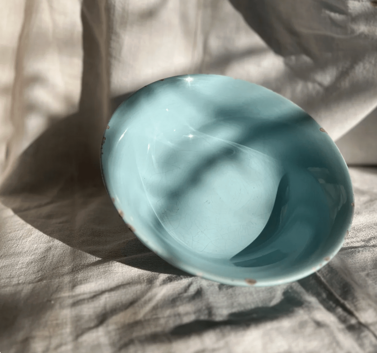 Italian Vintage Blue Mixing Bowl - Veranda Cafe & Mercantile