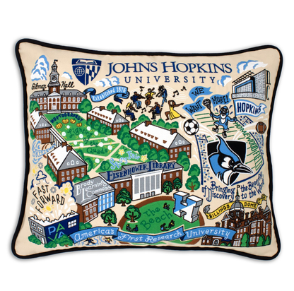 Johns Hopkins University Embroidered Pillow - Veranda Cafe & Mercantile