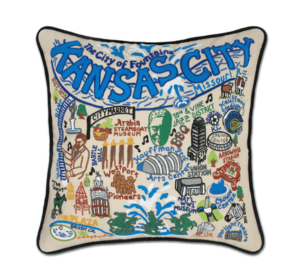 Kansas City Hand - Embroidered Pillow - Veranda Cafe & Mercantile