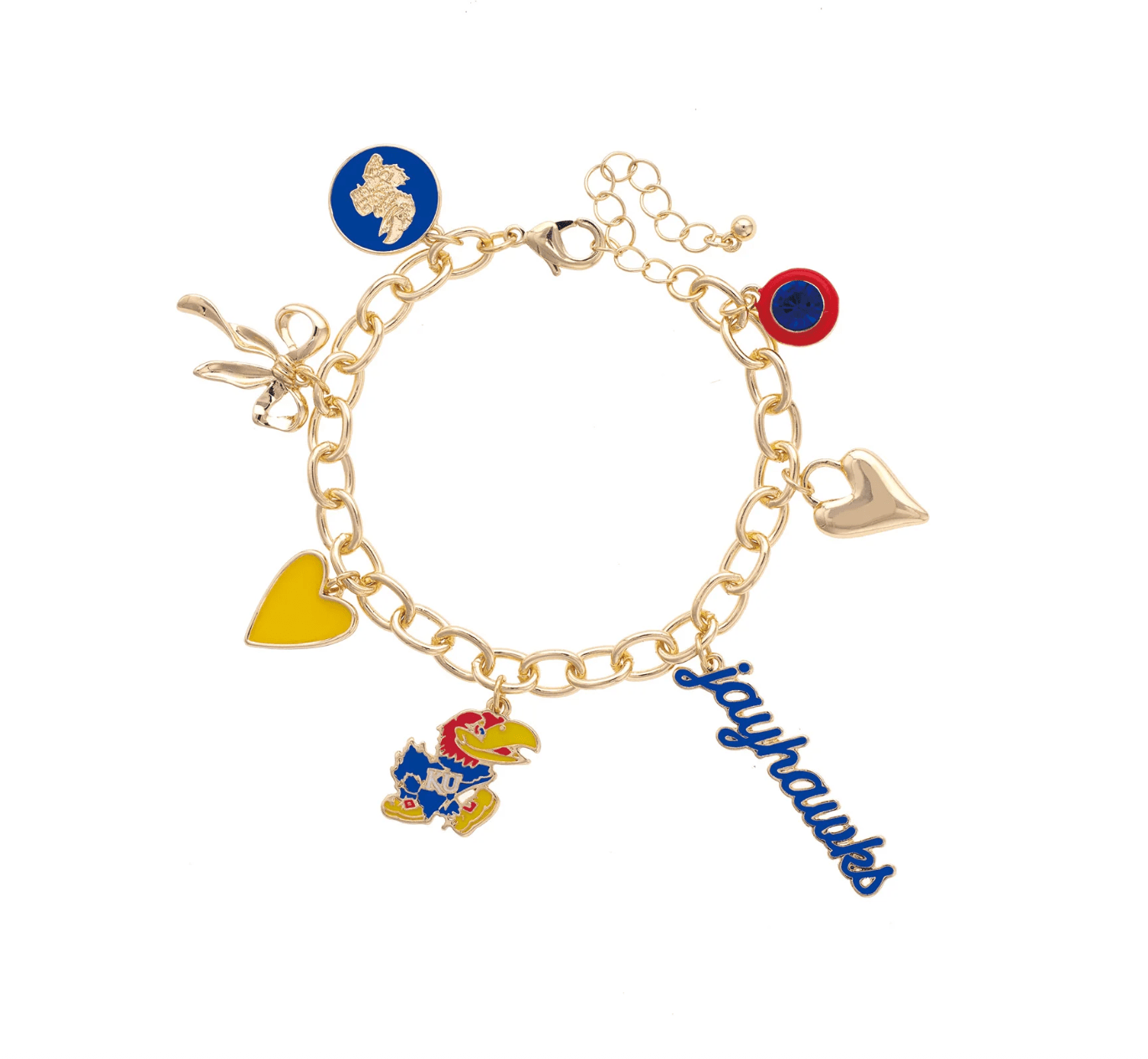 Kansas Jayhawks Enamel Icons Charm Bracelet - Veranda Cafe & Mercantile