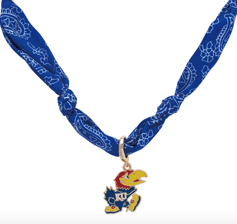 Kansas Jayhawks Logo Bandana Scarf Necklace - Veranda Cafe & Mercantile