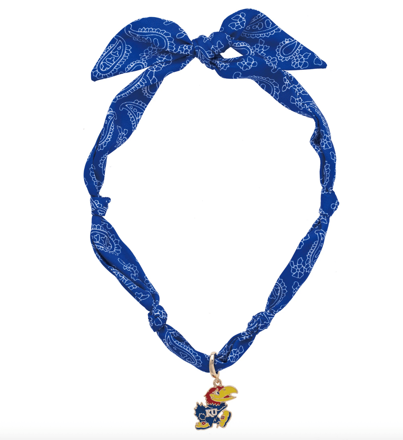 Kansas Jayhawks Logo Bandana Scarf Necklace - Veranda Cafe & Mercantile