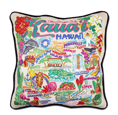 Kauai Hand - Embroidered Pillow - Veranda Cafe & Mercantile