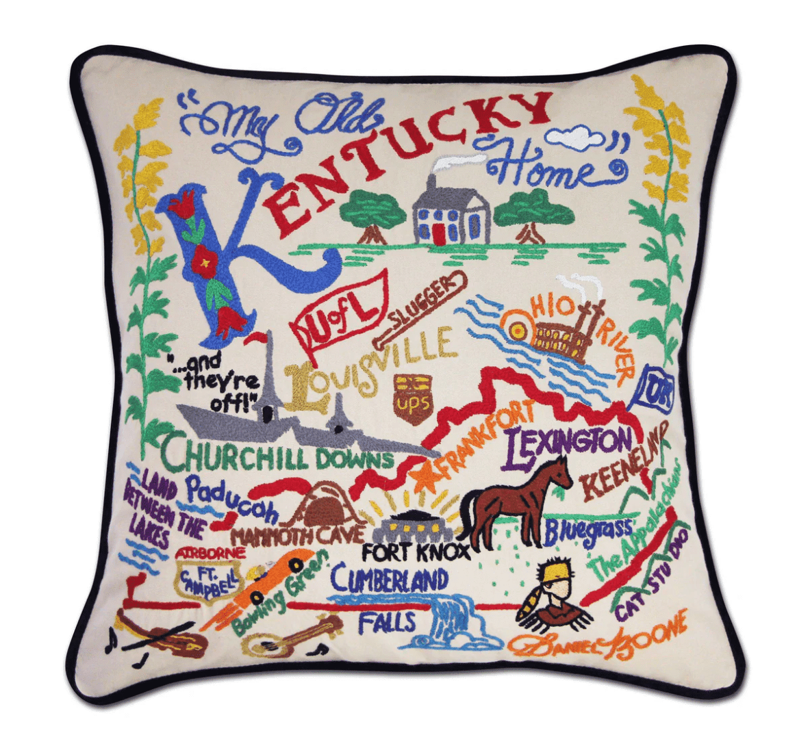 Kentucky Hand - Embroidered Pillow - Veranda Cafe & Mercantile