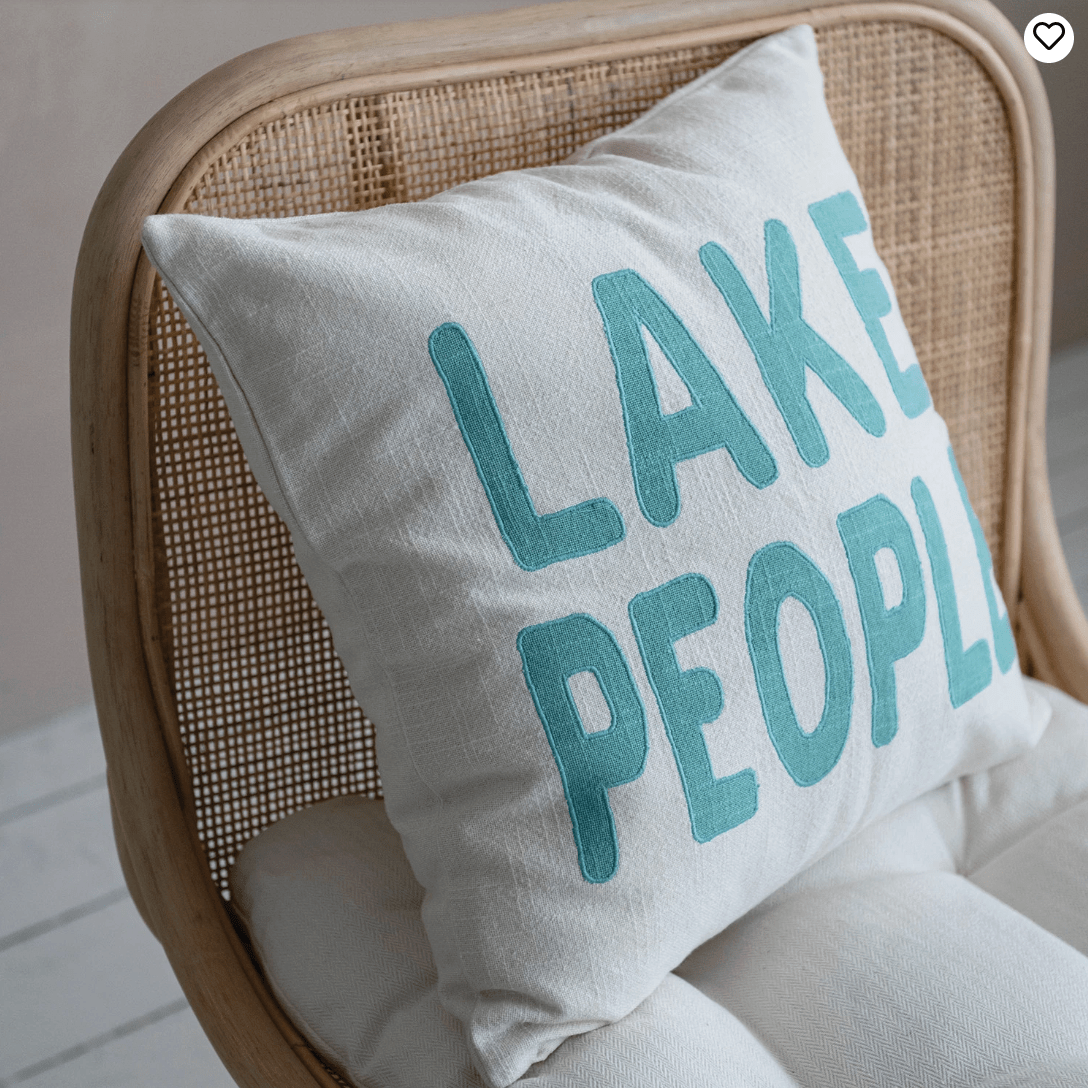 Lake People Embroidered Pillow - Veranda Cafe & Mercantile