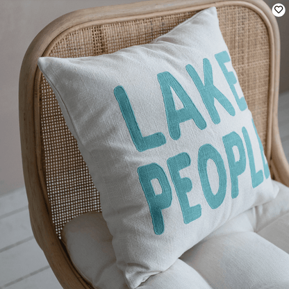 Lake People Embroidered Pillow - Veranda Cafe & Mercantile
