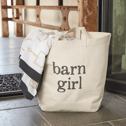 Large Canvas Storage Tote - Barn Girl - Veranda Cafe & Mercantile