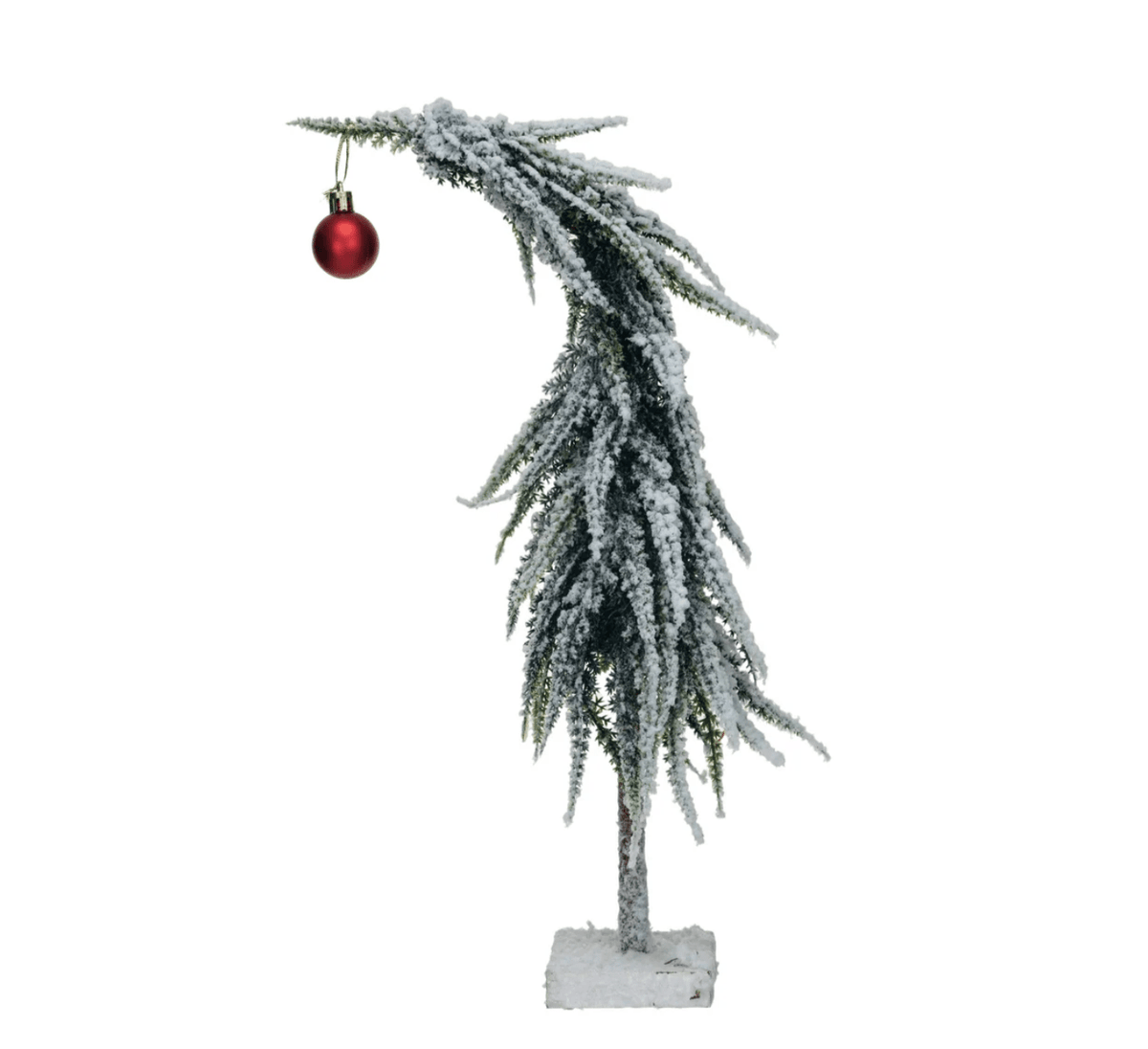 Large Faux Evergreen Tree with Red Ball Ornament - Veranda Cafe & Mercantile