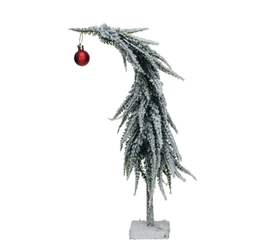 Large Faux Evergreen Tree with Red Ball Ornament - Veranda Cafe & Mercantile