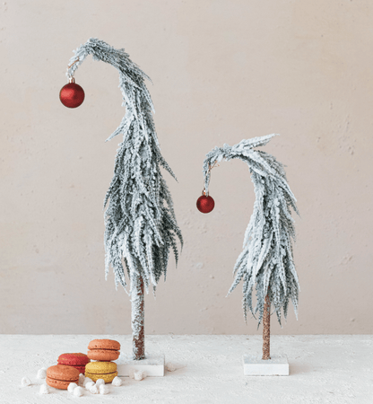 Large Faux Evergreen Tree with Red Ball Ornament - Veranda Cafe & Mercantile