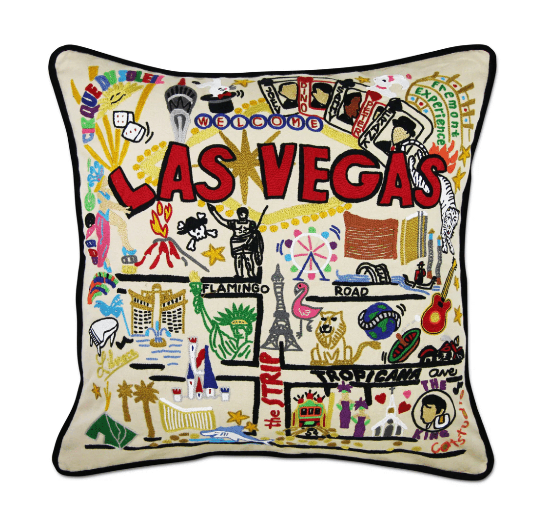 Las Vegas Hand - Embroidered Pillow - Veranda Cafe & Mercantile