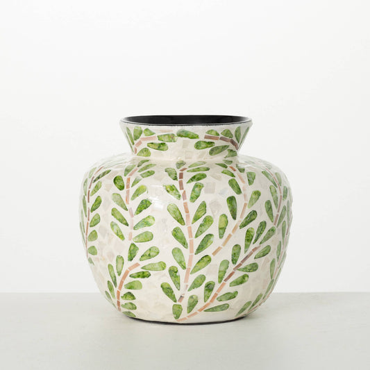 Leaf Pattern Bouquet Vase - Veranda Cafe & Mercantile