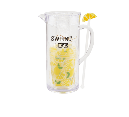 Lemon Party Pitcher & Cup Set - Veranda Cafe & Mercantile
