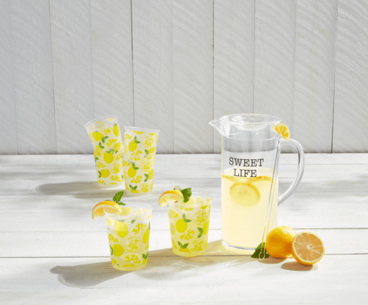 Lemon Party Pitcher & Cup Set - Veranda Cafe & Mercantile