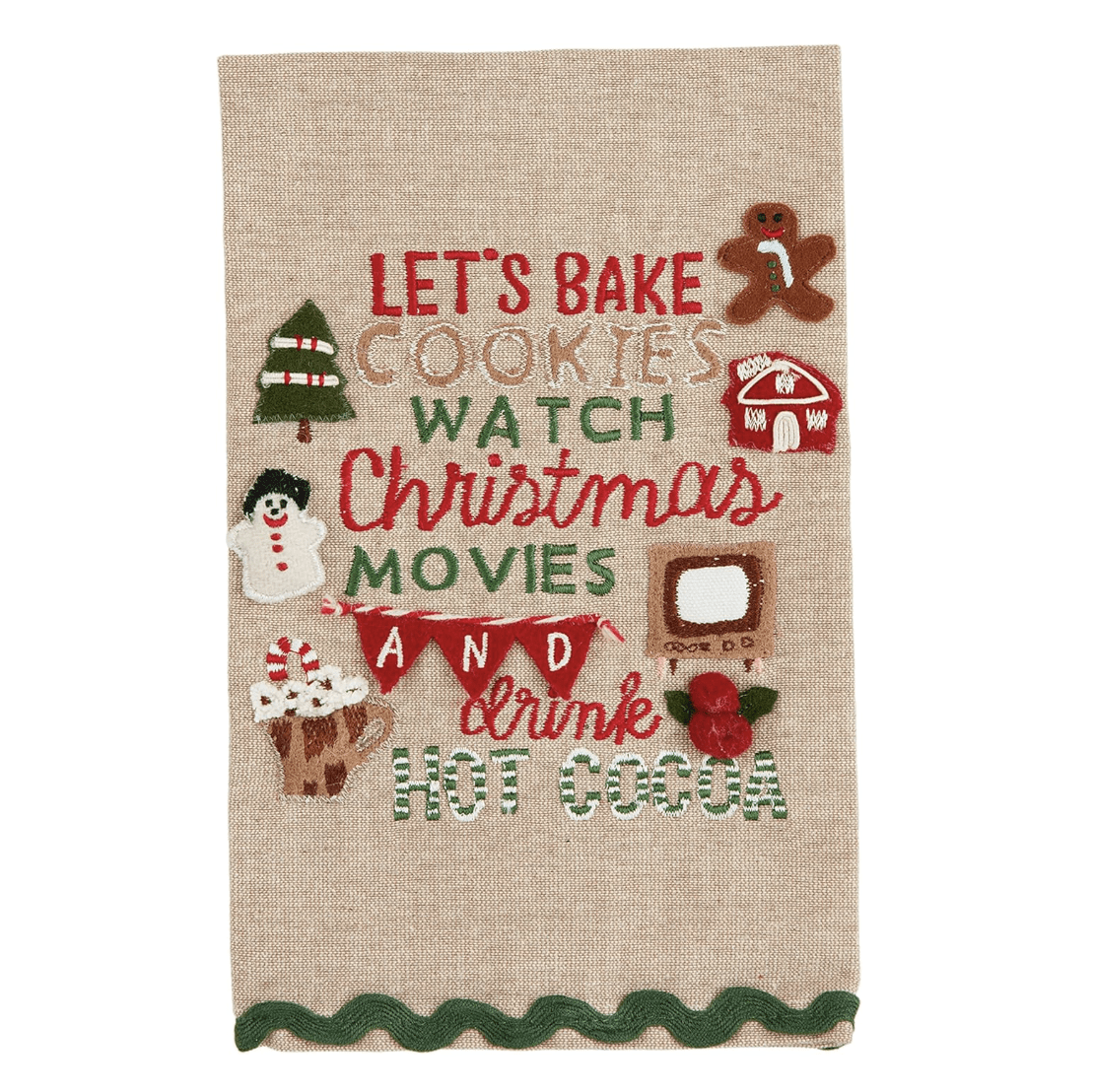 Let's Bake Gingerbread Embroidery Towel - Veranda Cafe & Mercantile