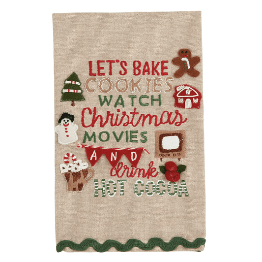 Let's Bake Gingerbread Embroidery Towel - Veranda Cafe & Mercantile