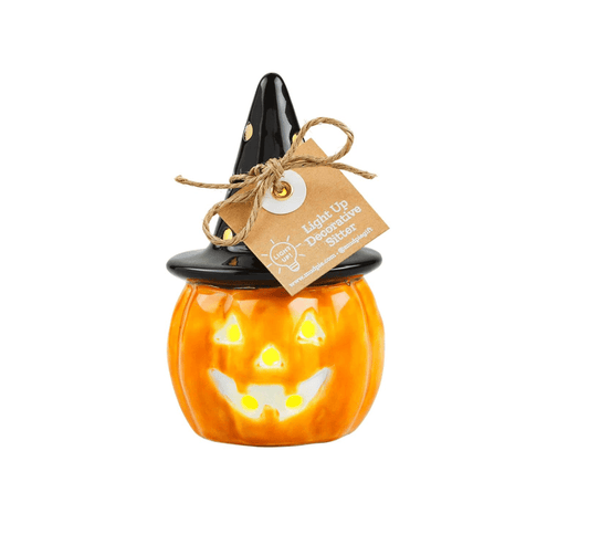 Light - up Witch Jack - O - Lantern Sitter - Veranda Cafe & Mercantile