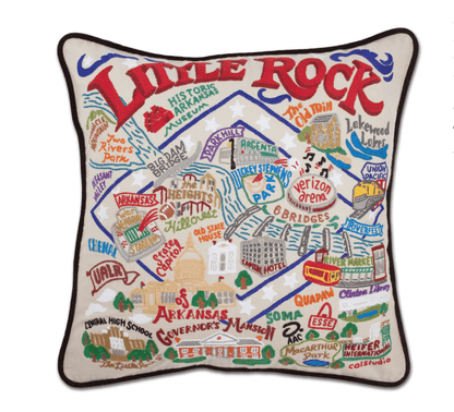 Little Rock Hand - Embroidered Pillow - Veranda Cafe & Mercantile