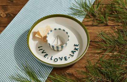 Live Love Lake Chip and Dip Server - Veranda Cafe & Mercantile