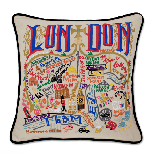London Hand - Embroidered Pillow - Veranda Cafe & Mercantile