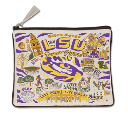 Louisiana State University (LSU) Zip Pouch - Veranda Cafe & Mercantile