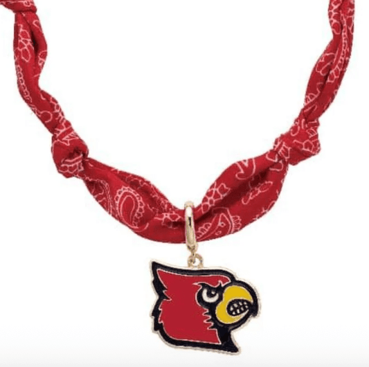 Louisville Cardinals Logo Bandana Scarf Necklace - Veranda Cafe & Mercantile