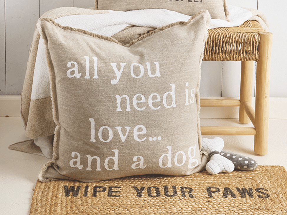 Love and A Dog Euro Pillow - Veranda Cafe & Mercantile