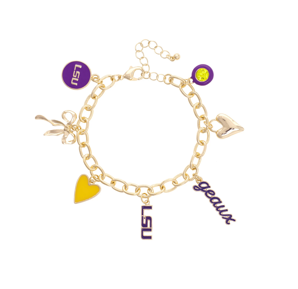 LSU Tigers Enamel Icons Charm Bracelet - Veranda Cafe & Mercantile