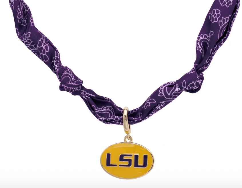 LSU Tigers Logo Bandana Scarf Necklace - Veranda Cafe & Mercantile