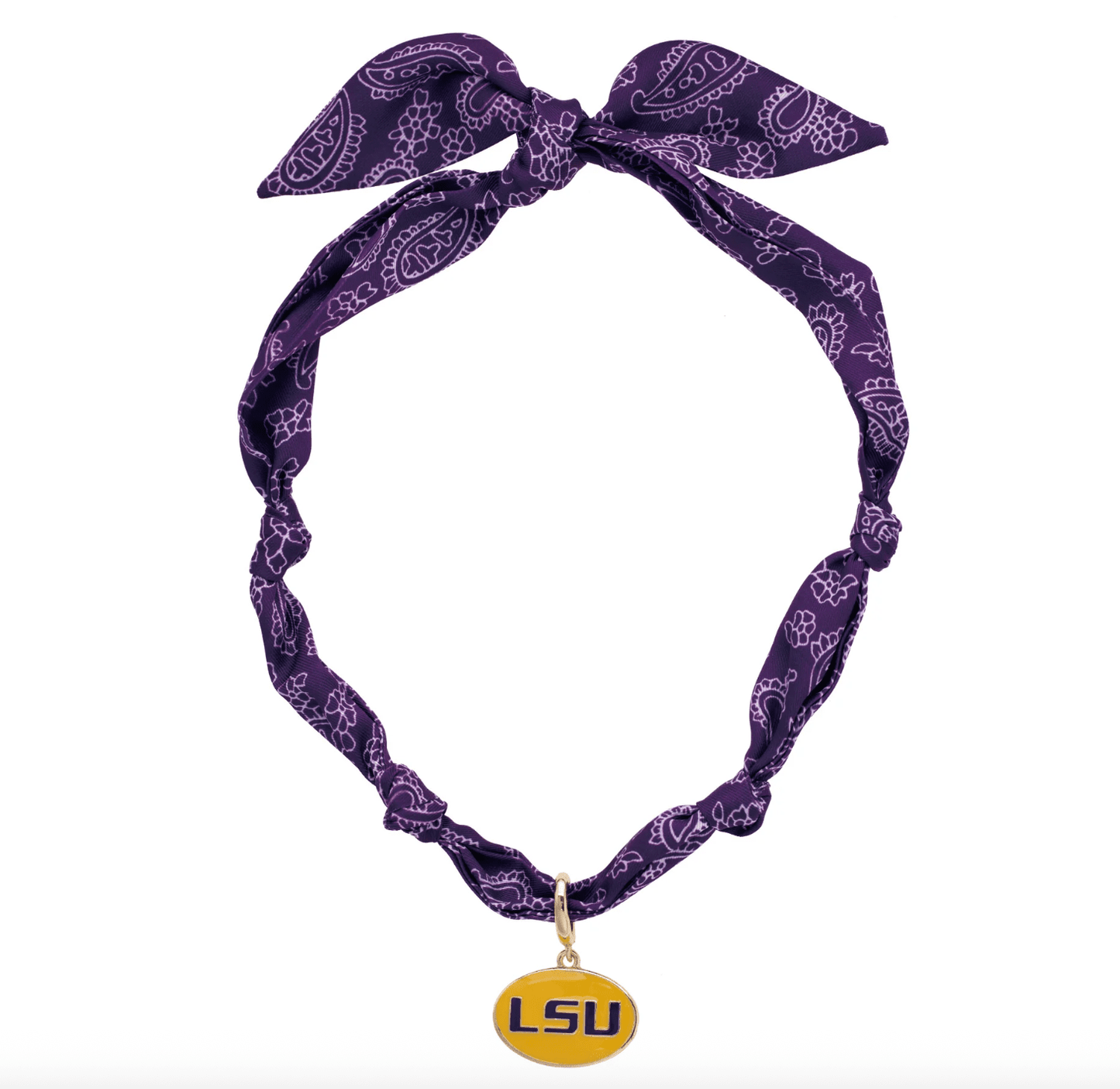 LSU Tigers Logo Bandana Scarf Necklace - Veranda Cafe & Mercantile