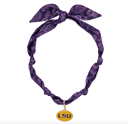 LSU Tigers Logo Bandana Scarf Necklace - Veranda Cafe & Mercantile