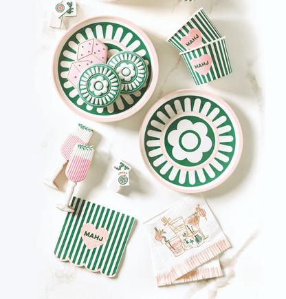 Mahjong Melamine Appetizer Plates - Set of 4 - Veranda Cafe & Mercantile