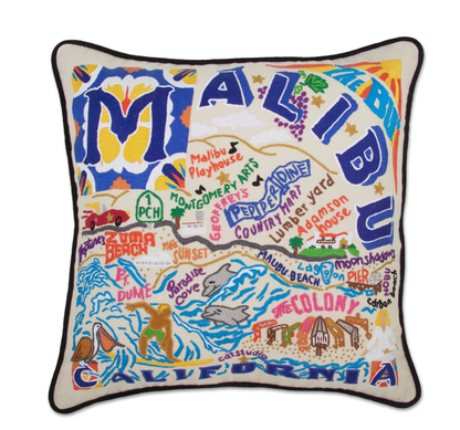 Malibu Hand - Embroidered Pillow - Veranda Cafe & Mercantile