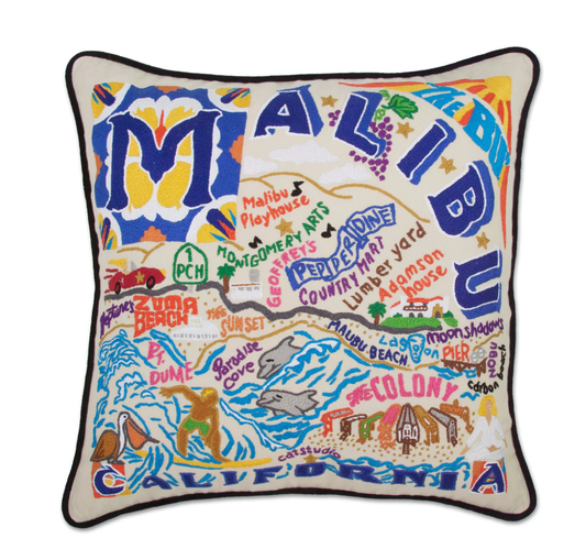 Malibu Hand - Embroidered Pillow - Veranda Cafe & Mercantile